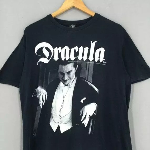 2000s Dracula Horror Movies T Shirt Basic black Unisex Horror Movie Vtg S-5XL