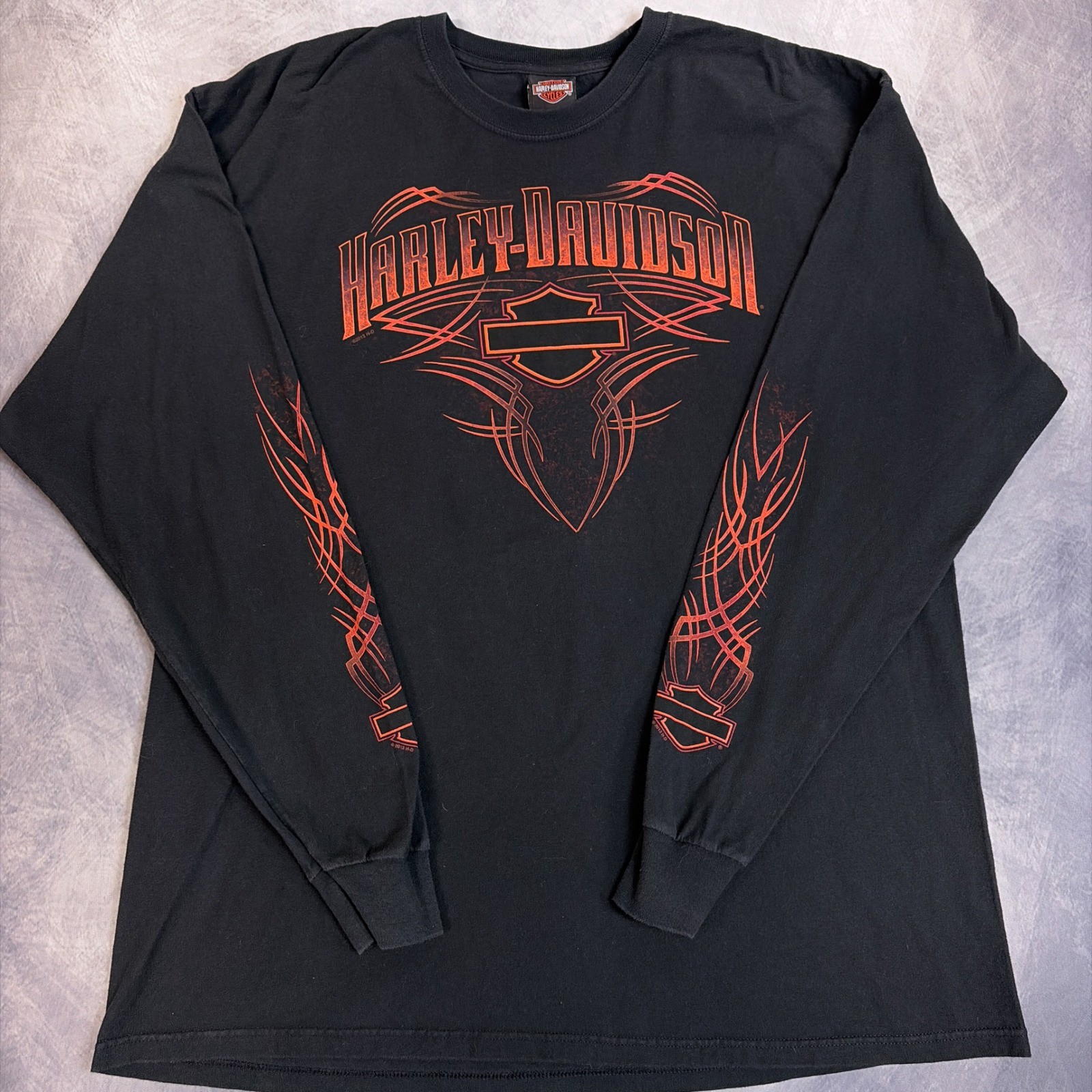 Harley-Davidson Long Sleeve Shirt Mens XXL Black Excellent Hells Canyon Graphic