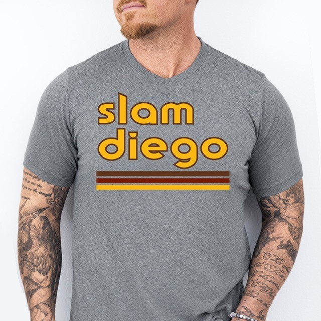 SLAM DIEGO Baseball themed Pre-Shrunk Ring Spun Cotton T-Shirt