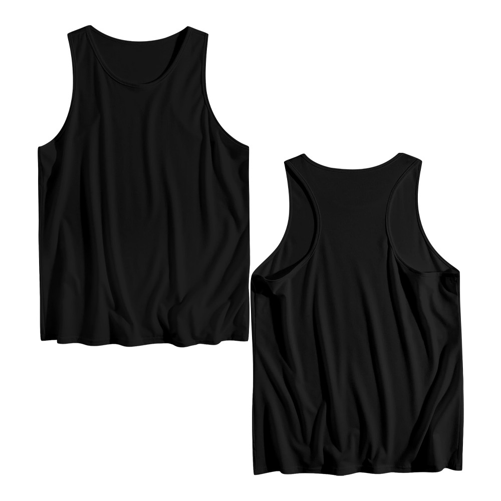 Mens Beach Print Round Neck Sleeveless Tank Top Machine Washable Casual Vest❀