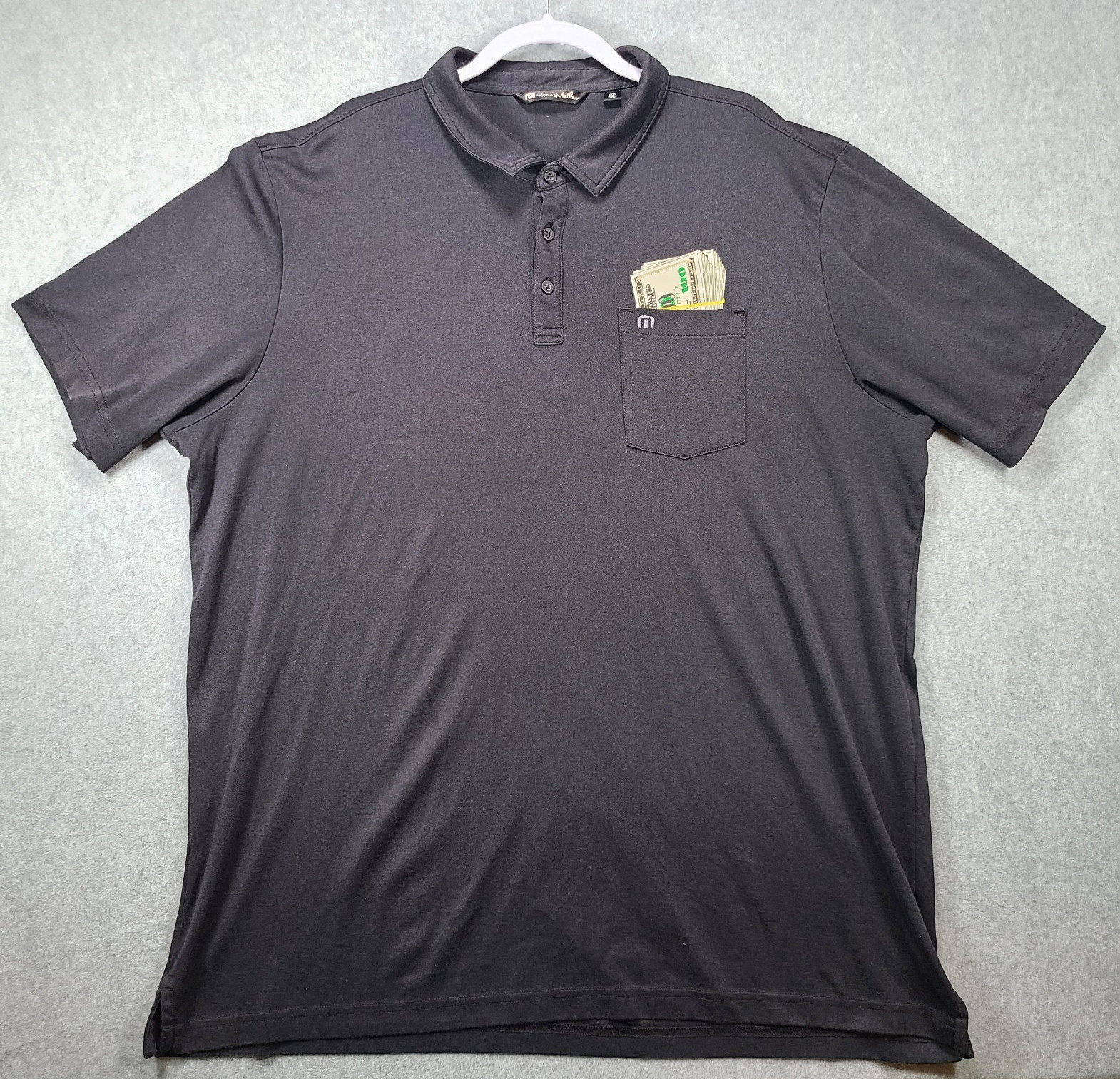 Travis Mathew Black Golf Polo Shirt Men’s XXXL Vegas Collection Lucky 7’s