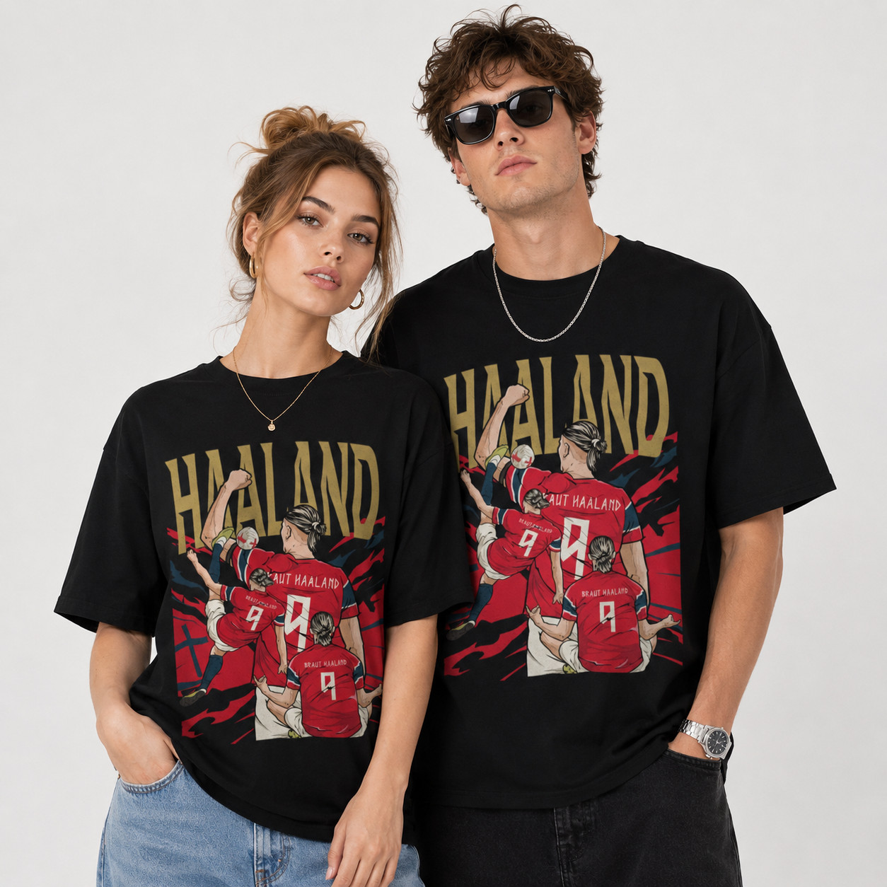Viking Striker Cartoon Tshirt Unisex Football Star No.9 Streetwear Graphic Tee