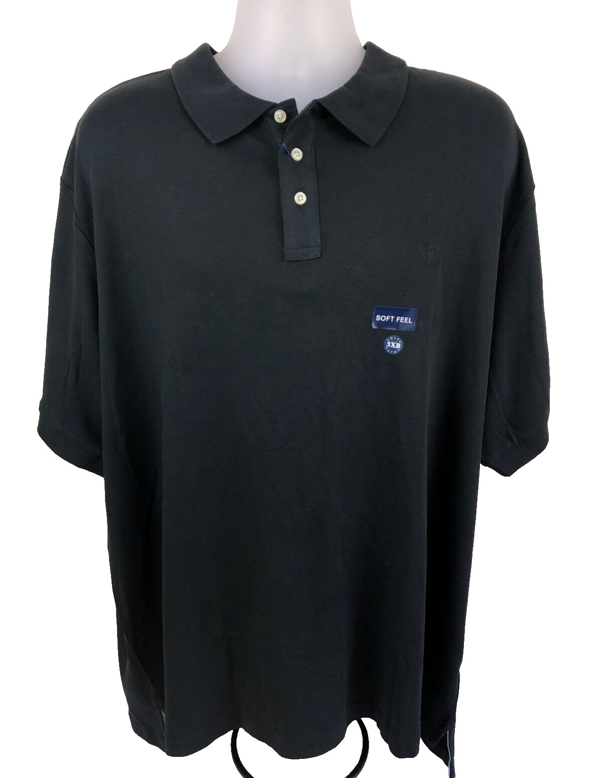 Chaps Men’s Black Soft Feel Short Sleeve Polo Shirt Size 3XB, 3XL