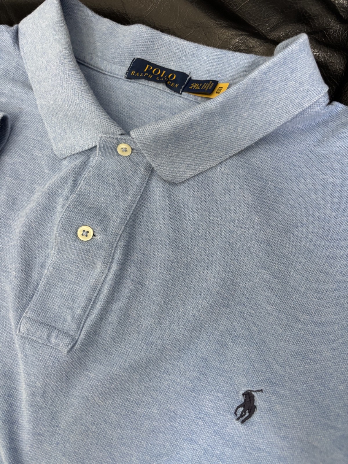 Ralph Lauren Polo Shirt Mens Size 4XLT Light Blue Classic Fit Pony Short Sleeve