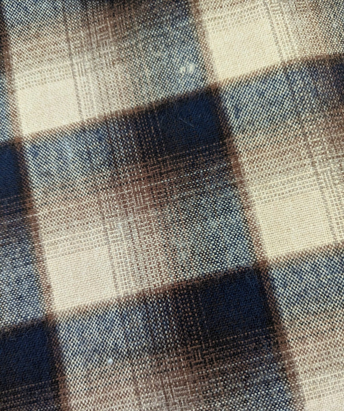 Allen Wickfield flannel shirt XL brown plaid wool blend machine washable