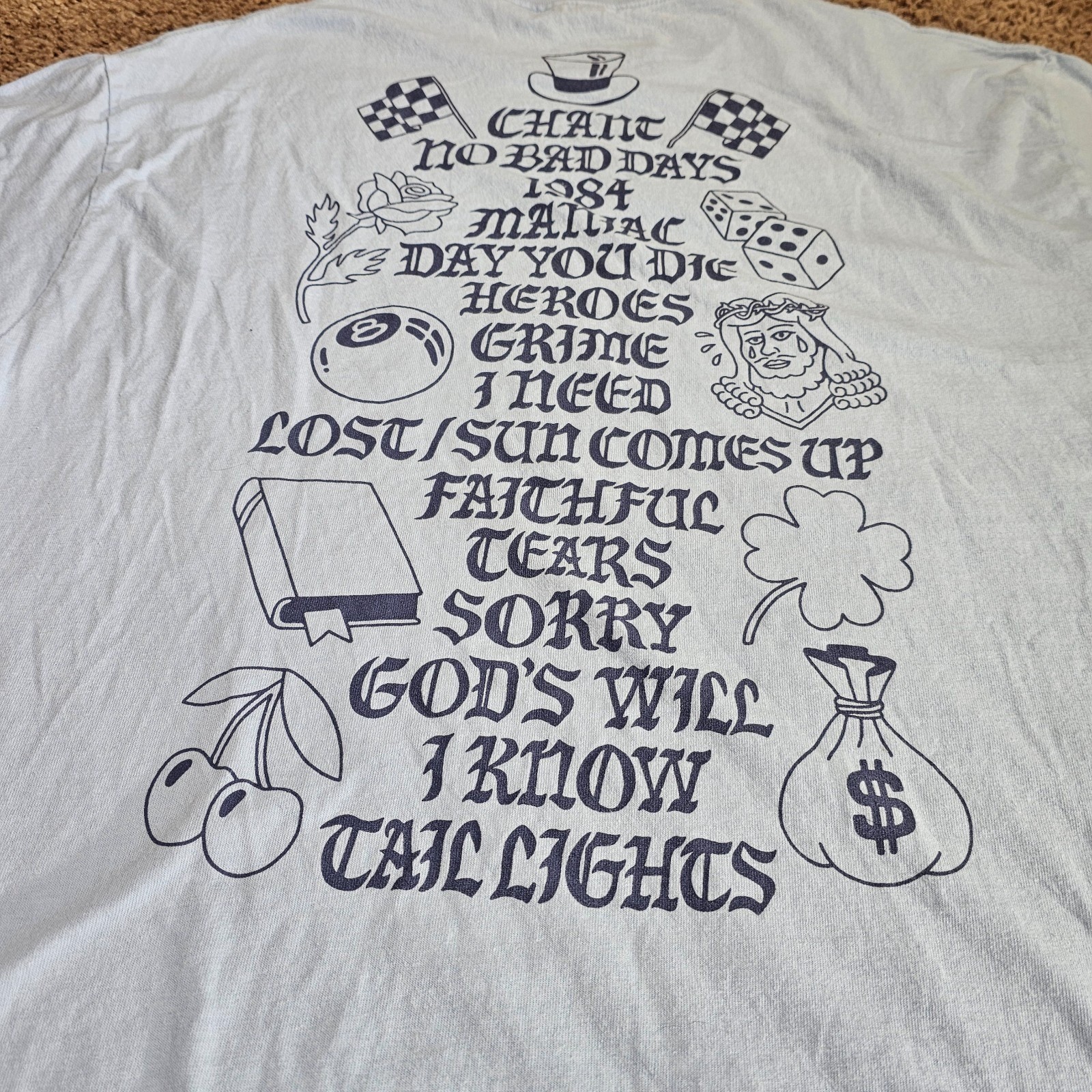 Macklemore BEN Tour T Shirt XL Light Blue American Apparel 1301 Graphic Tee