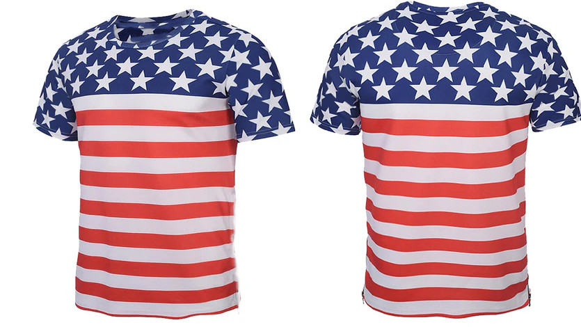 Men’s 3D T-Shirt USA Flag Stripes Stars S75