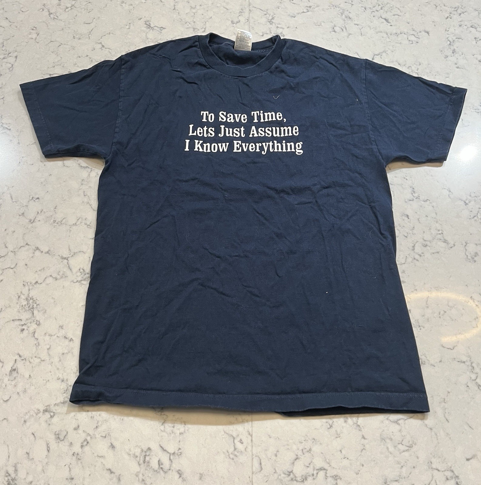 Alstyle Apparel Mens L Blue Graphic T Shirt To Save Time Lets Just Assume