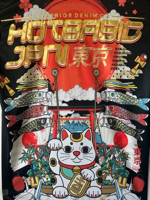Cool Tshirt Japanese Style Light weight comfortable Unisex Machine Wash Cat Flag