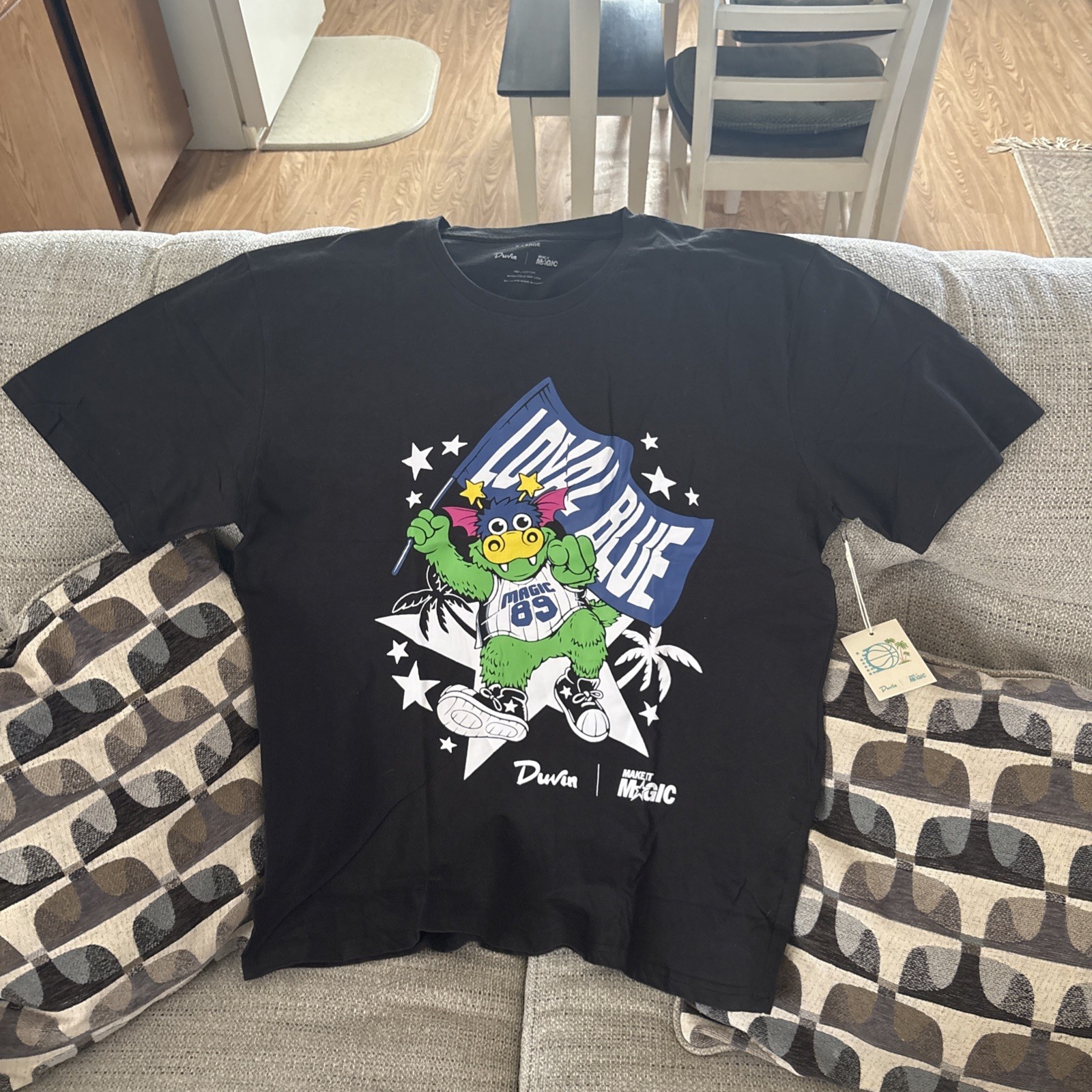 NWT Duvin X Orlando Magic Stuff Ticket Tee Black Men’s X L 100% Cotton T-shirt