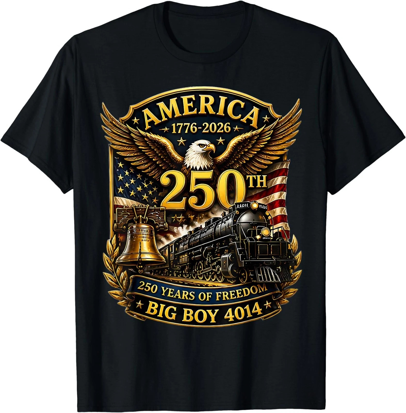 Big Boy 4014 Train USA 250th Anniversary Patriotic Unisex T-Shirt, Gift People