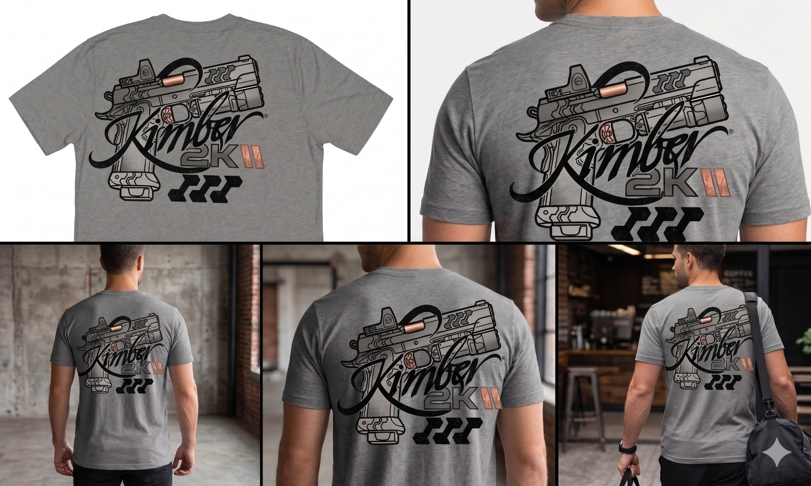 Custom 2KII Tactical Pistol T-Shirt – Grey Athletic Fit Tee – Premium Graphic