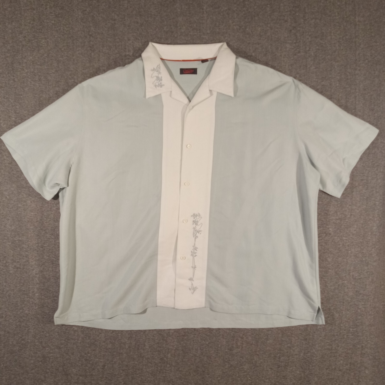 Contigo Retro Bowling Shirt Mens Size 3X SS Button Up Embroidered Green 2-Tone