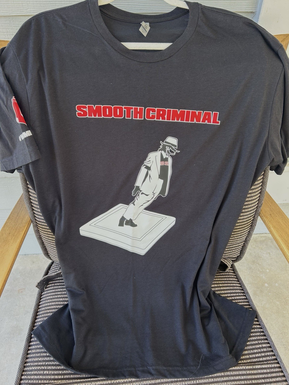 Michael Jackson Smooth Criminal Iconic Music Red Sox Graphic T-Shirt XL NWOT