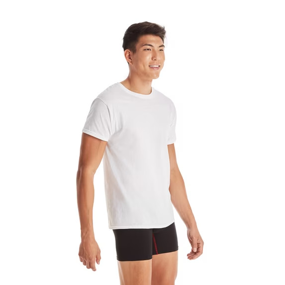 Hanes Men’s Super Value Pack White Crew T-Shirt Undershirts, 10 Pack