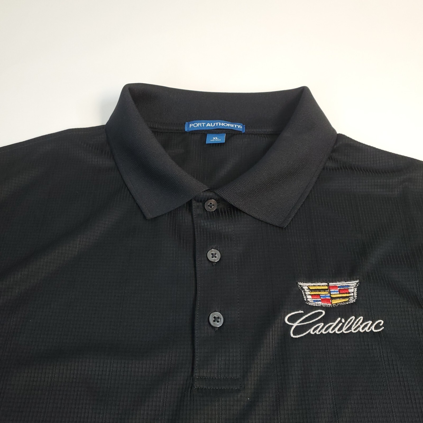 Cadillac Polo Golf Shirt New – Black – Embroidered Logo – 3 Button – Size XS-4XL