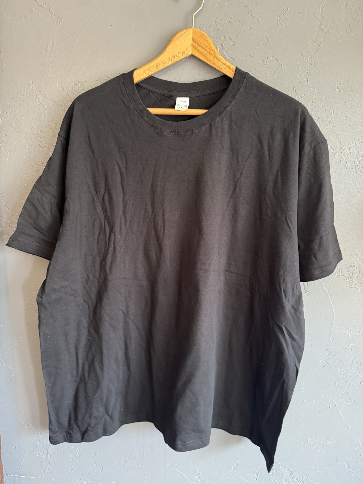 Men’s Crewneck Short Sleeved Plain Cotton T-Shirt 4-pack BLACK 2X 100% Cotton