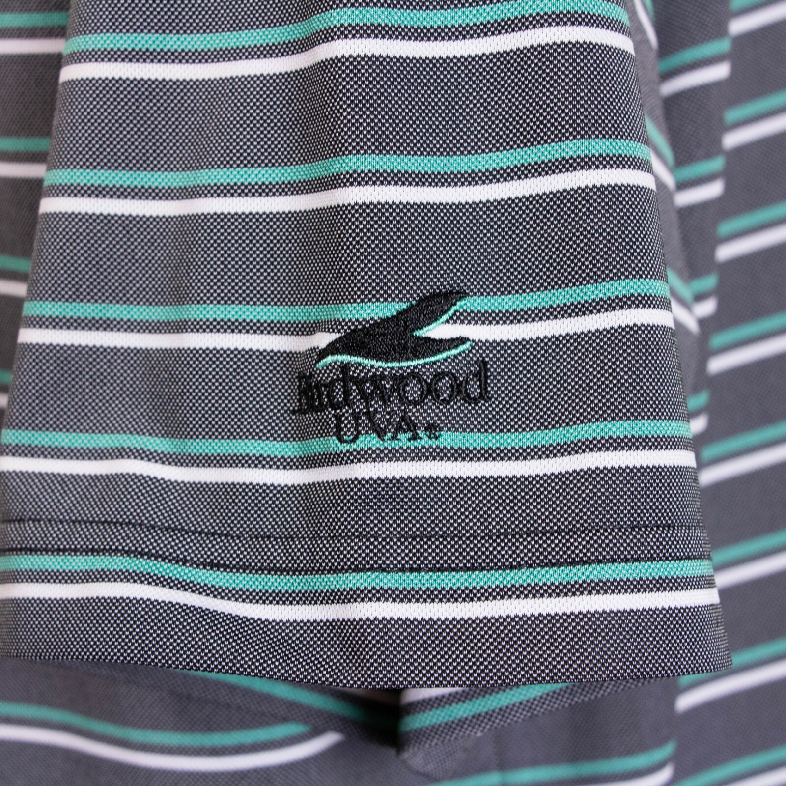 Footjoy Prodry Mens L Gray Stripe Polyester Golf Polo Short SS