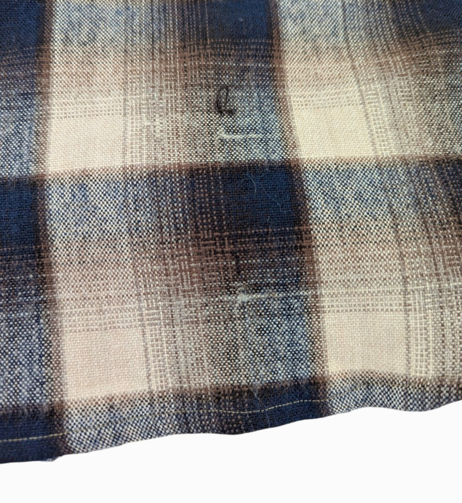 Allen Wickfield flannel shirt XL brown plaid wool blend machine washable