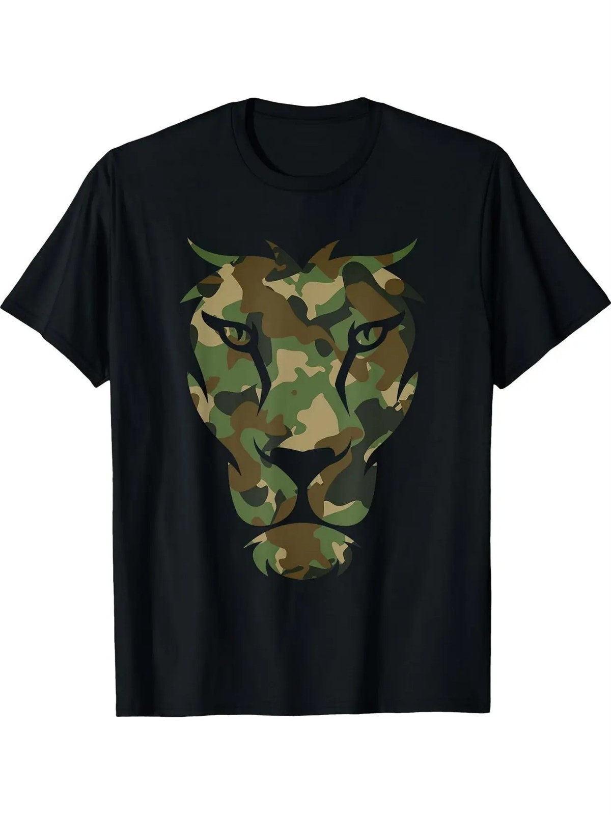 New Arrival Camouflage Lion Head T-Shirt | Dad Gift Casual Tee