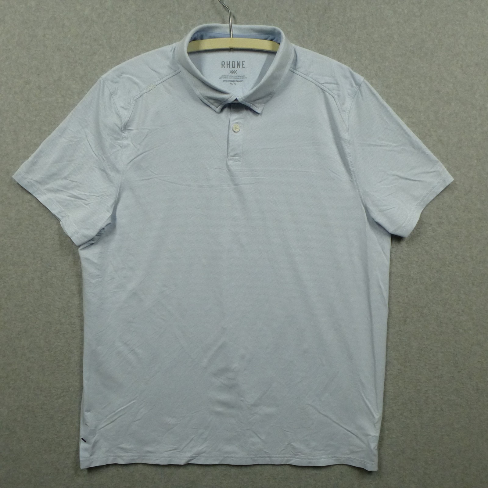 Rhone Polo Shirt Mens XL Light Blue Fine Italian Fabric Performance Golf Tee