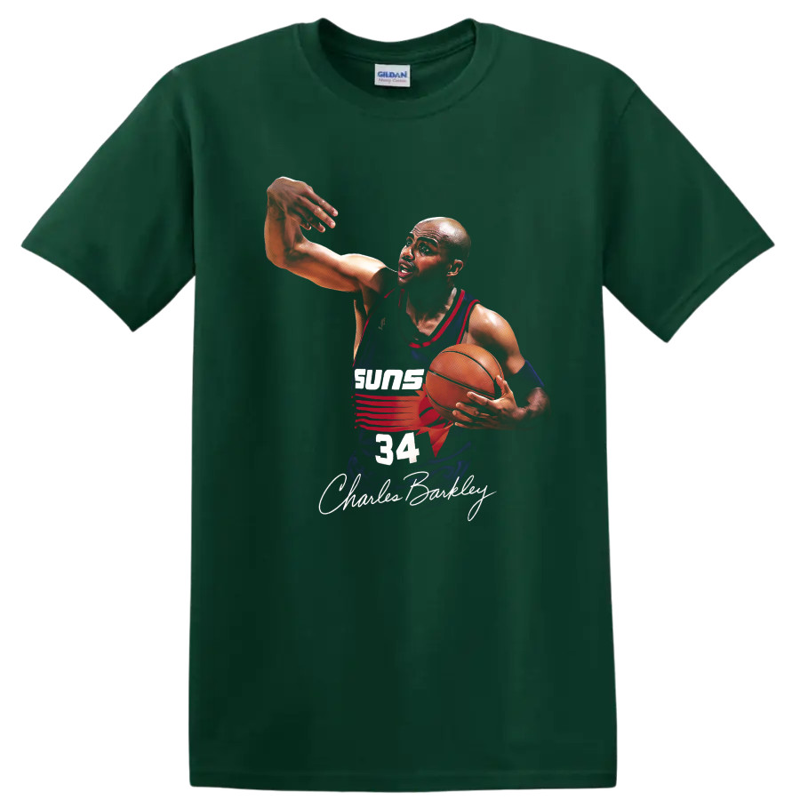 Charles Barkley Phoenix Suns Basketball Player Action Pose T Shirt Tee