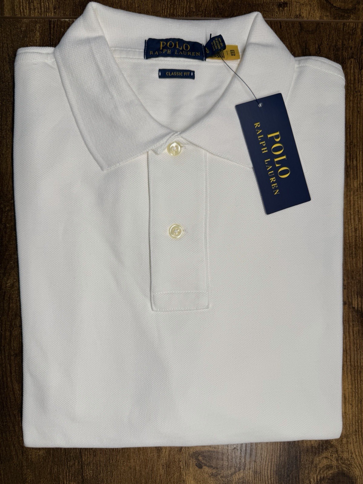 NWT Polo Ralph Lauren Men’s CYO Classic Fit White Polo Shirt Sz L