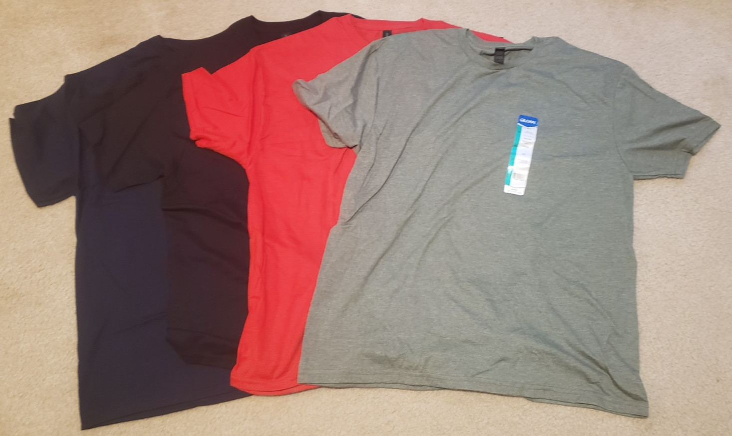 Gildan Adult T-Shirts 4-Pack Mixed Fabric and Colors Look Free Shipping!