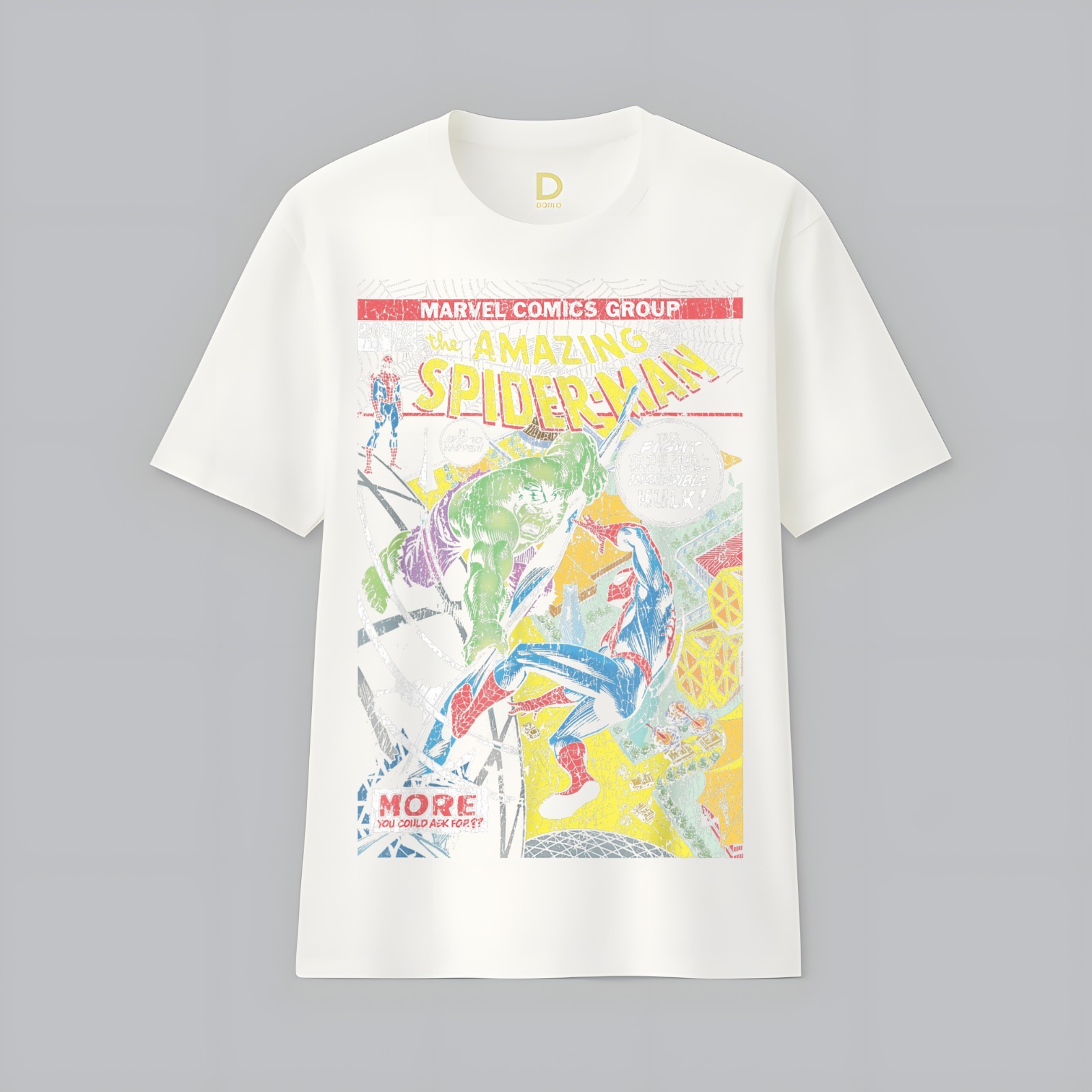 Marvel Comics Spider-Man and Hulk Retro Comic Book Cover T-Shirt