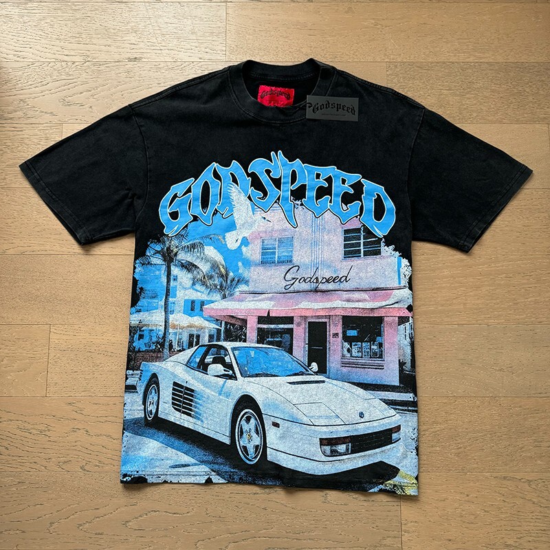 Mens NEW Godspeed Skeleton Urban sports car print Tee Short Sleeve T-shirt