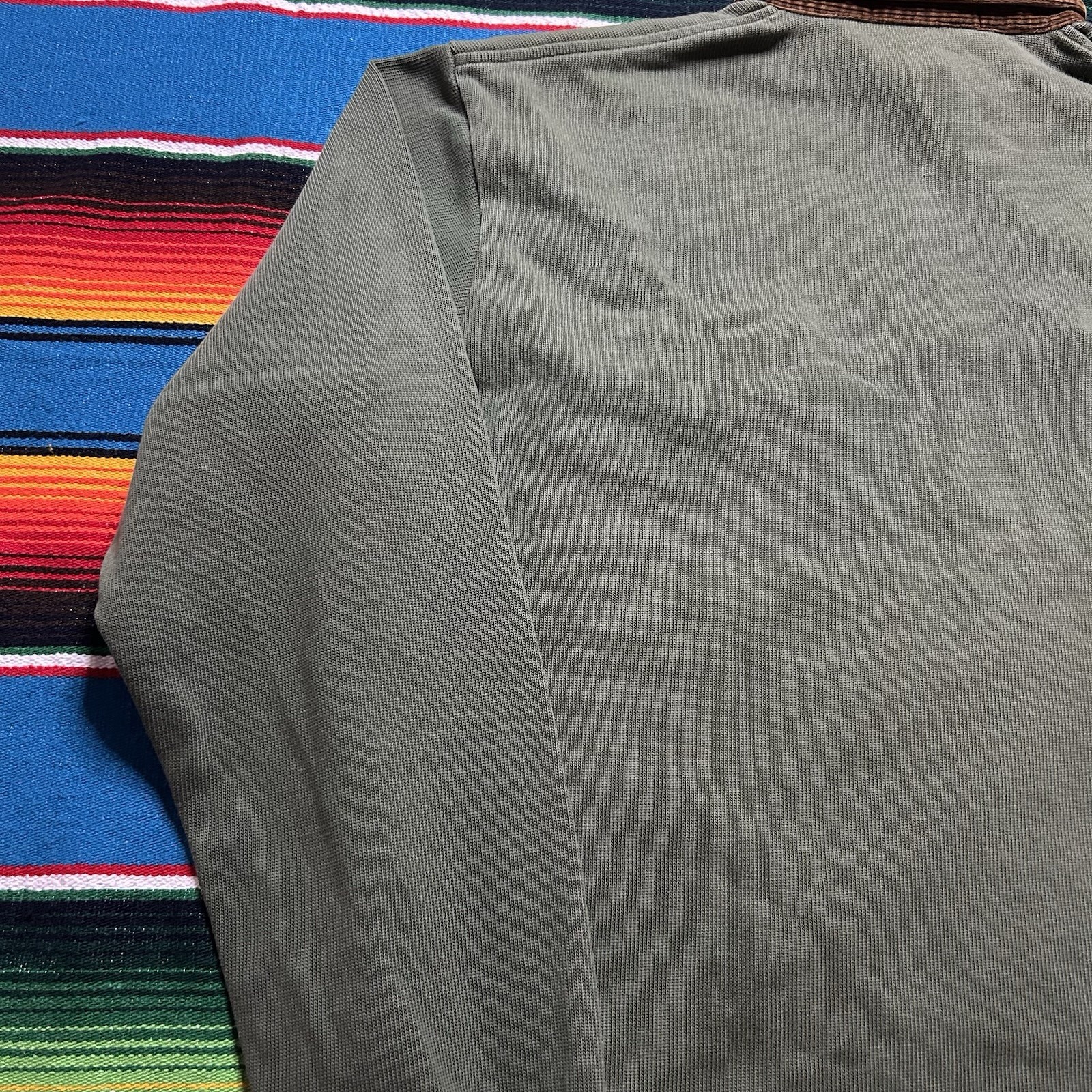 Polo Ralph Lauren 1/2 Zip Rugby Shirt Large Corduroy Collar Long Sleeve Pockets