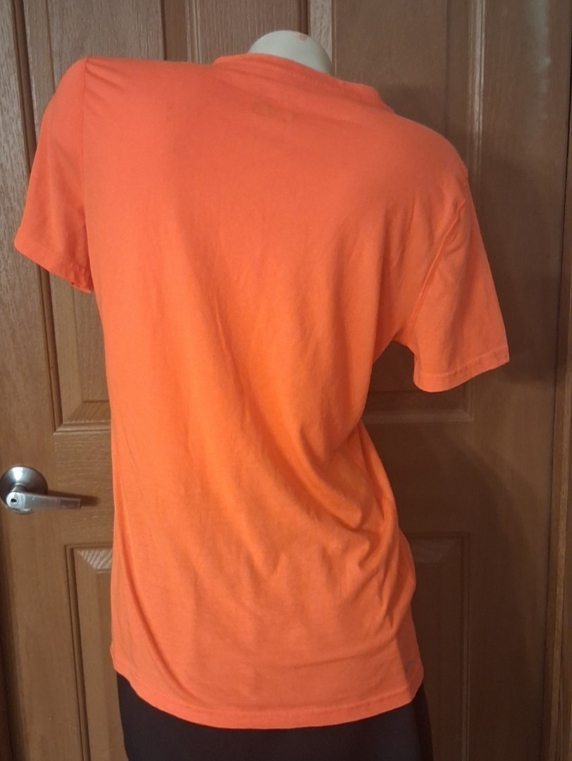 Adidas Ultimate Tee Athletic Orange V-Neck Short Sleeves Graphic Size L