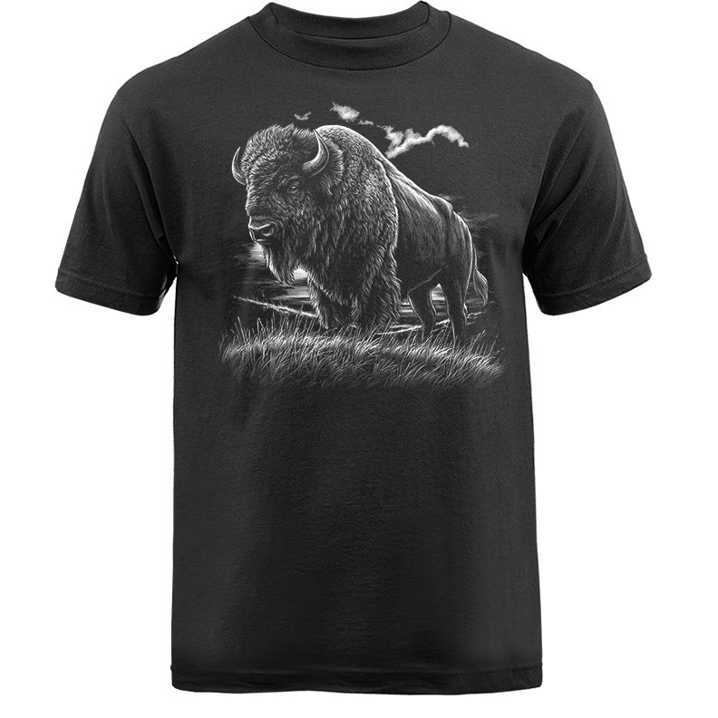 American Bison Buffalo Hilltop T-Shirt Wildlife Western Tee