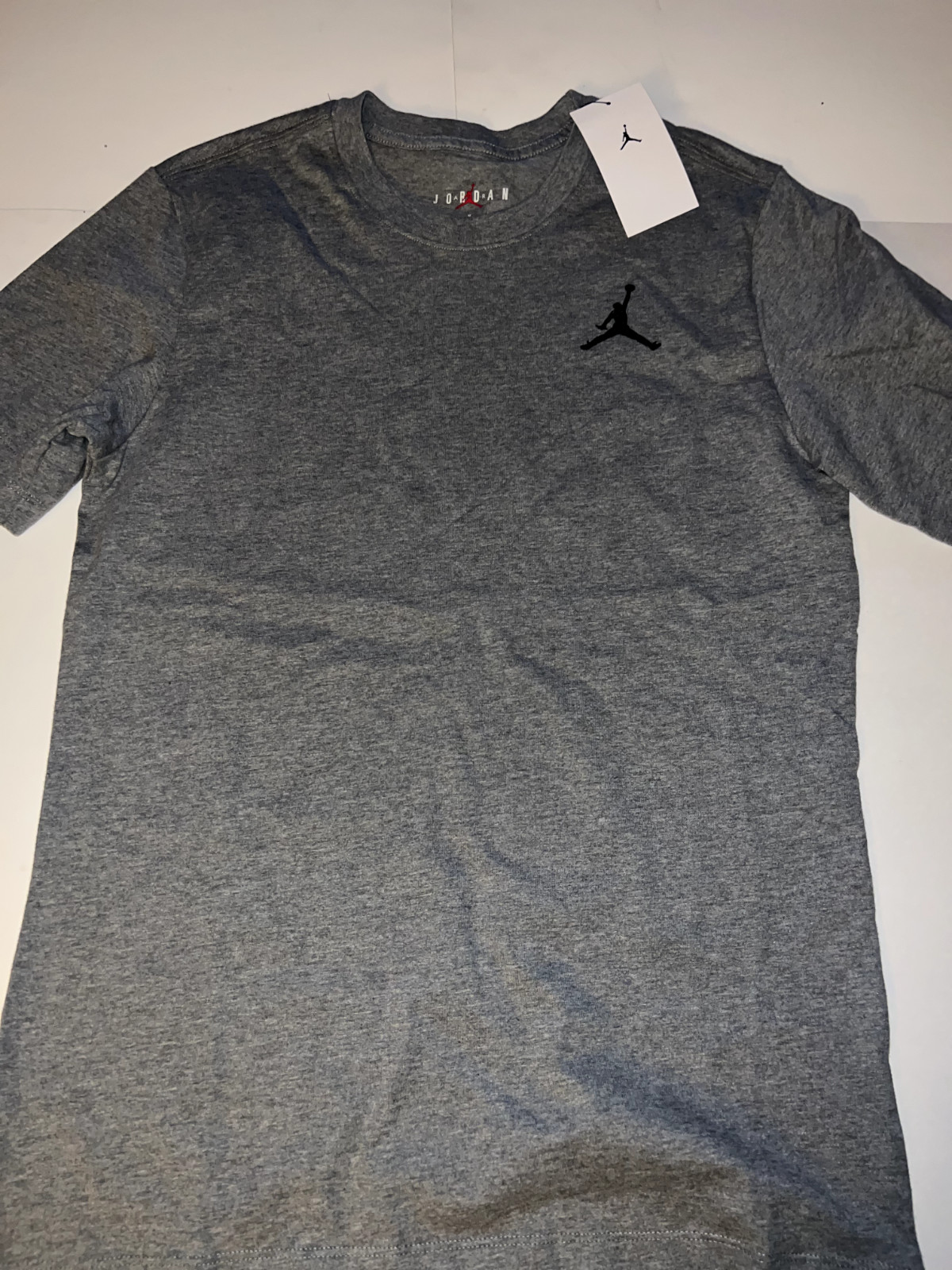 Jordan Embroidered Jumpman Core T Shirt DC7485 Grey White Red Men’s Sz M-3XL