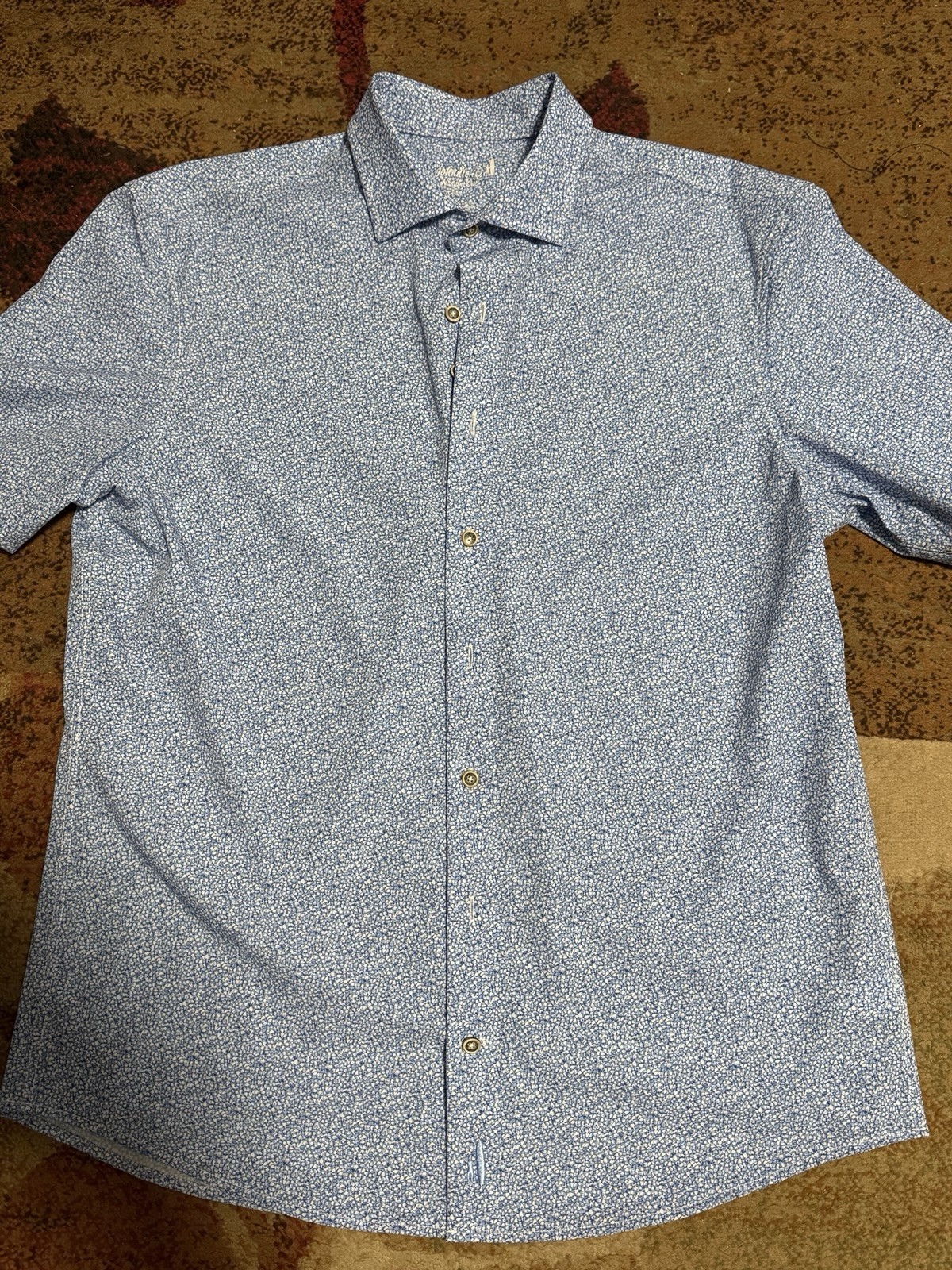 johnnie-O Hangin’ Out Waylan Button Down Shirt Mens Medium Short Sleeve Maliblu