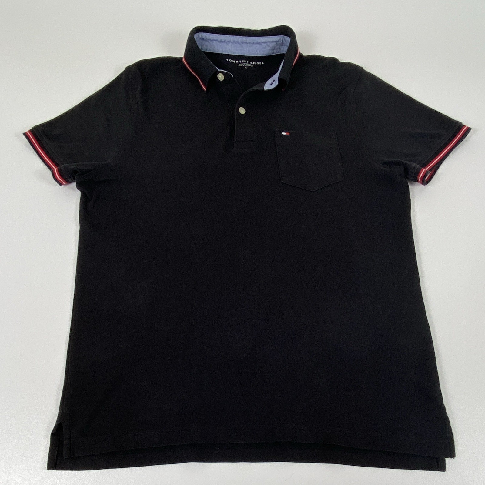 Tommy Hilfiger Men’s Polo Shirt Black Short Sleeve size M