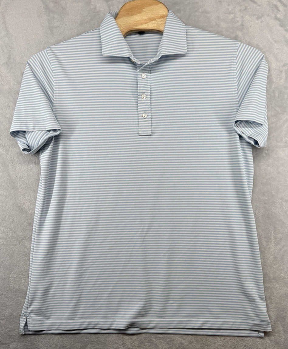 Peter Millar Crown Crafted Striped Golf Polo Shirt No Club Logo Men’s Size XL