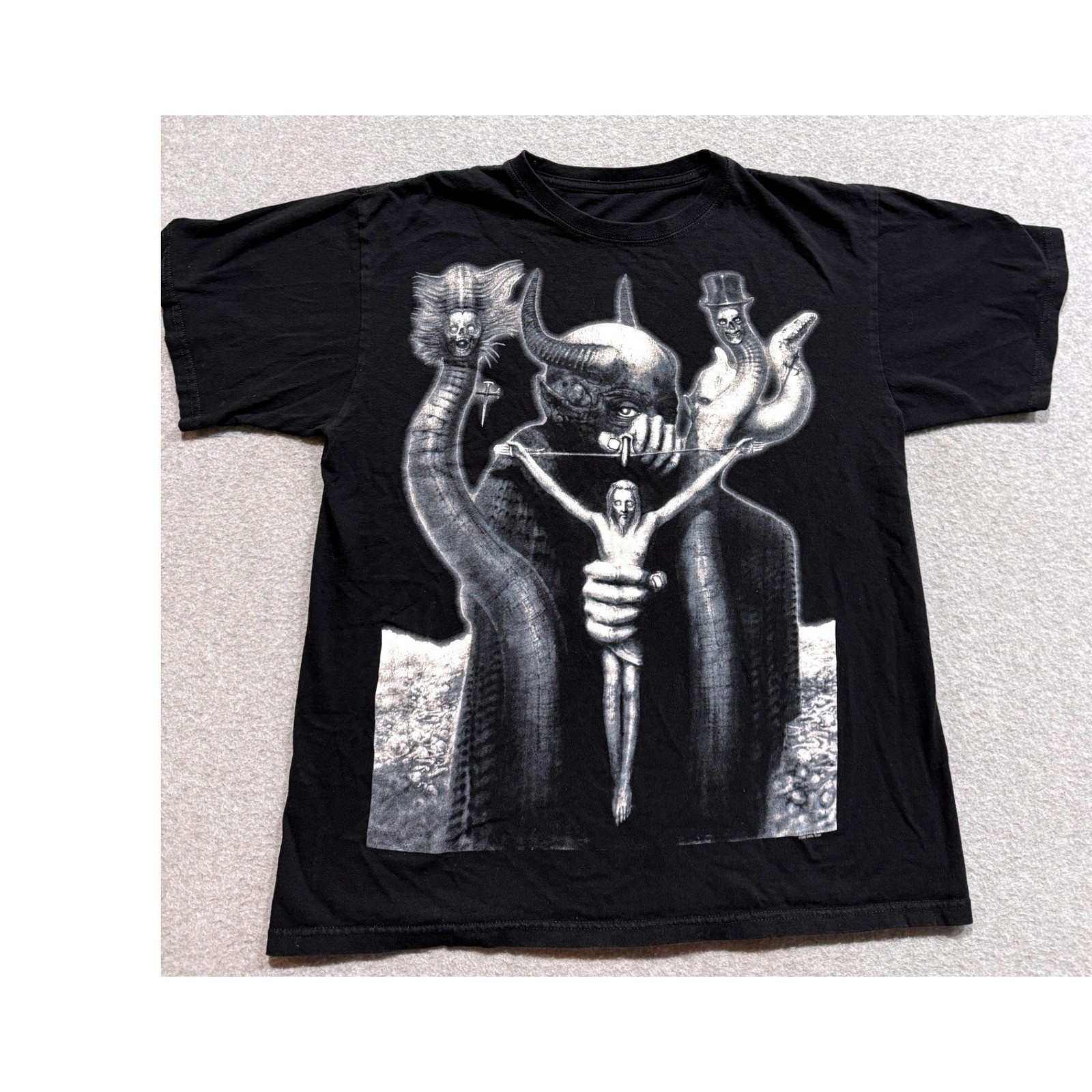 Celtic Frost To Mega Therion HR Giger Art Black Double Stitched T-Shirt Mens L