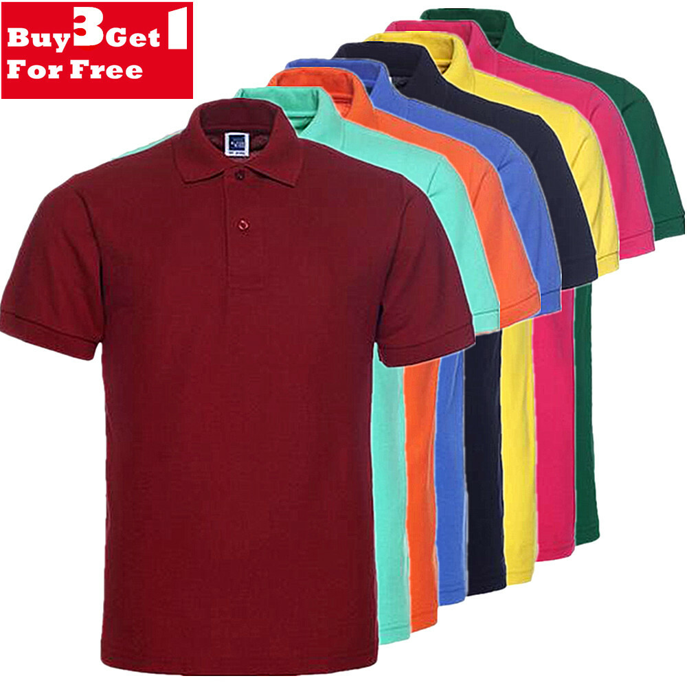 Men’s Polo Shirt Golf Sports Plain Casual New Cotton Jersey T Shirt Short Sleeve