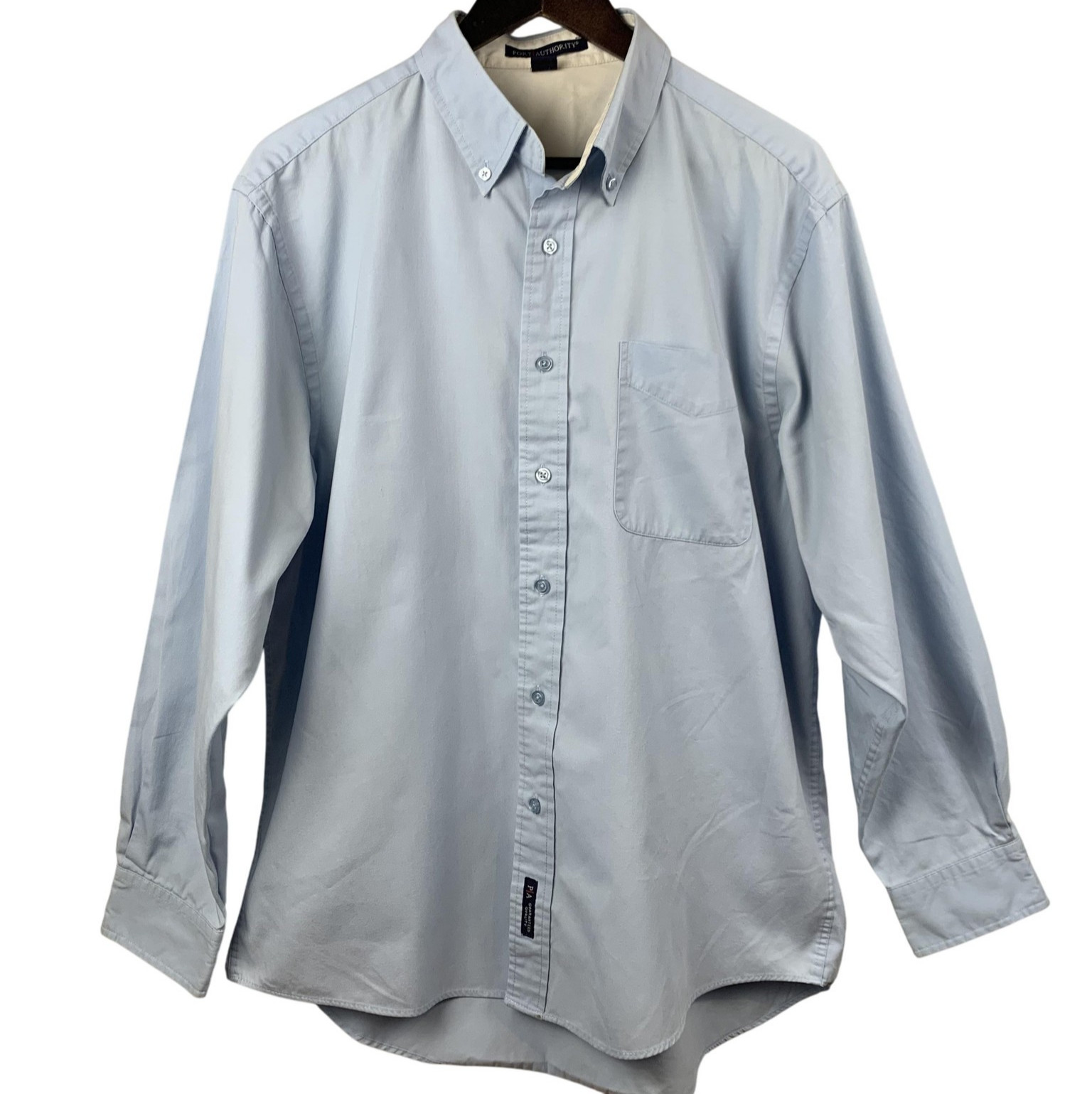 Port Authority Shirt Mens Large Light Blue Long Sleeve Button Down Collar S608