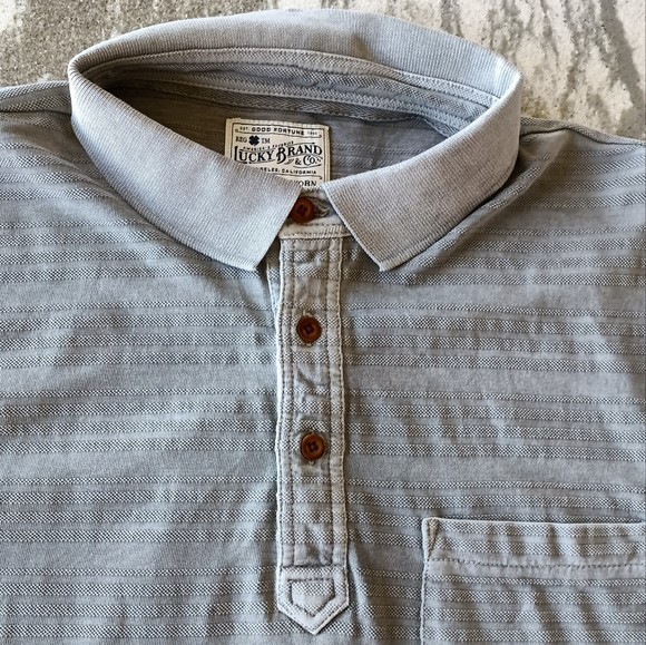 Lucky Brand Short Sleeve Polo Shirt Medium $49.50 retail, MINT FREE SHIPPING