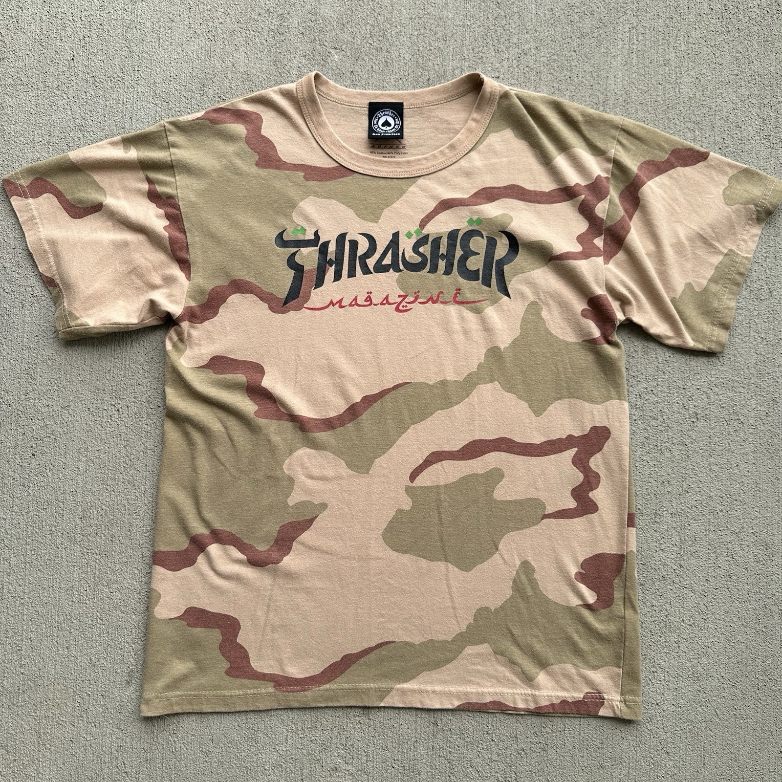 Thrasher Magazine Rothco Men’s Size Large Camo Tee T-Shirt Desert