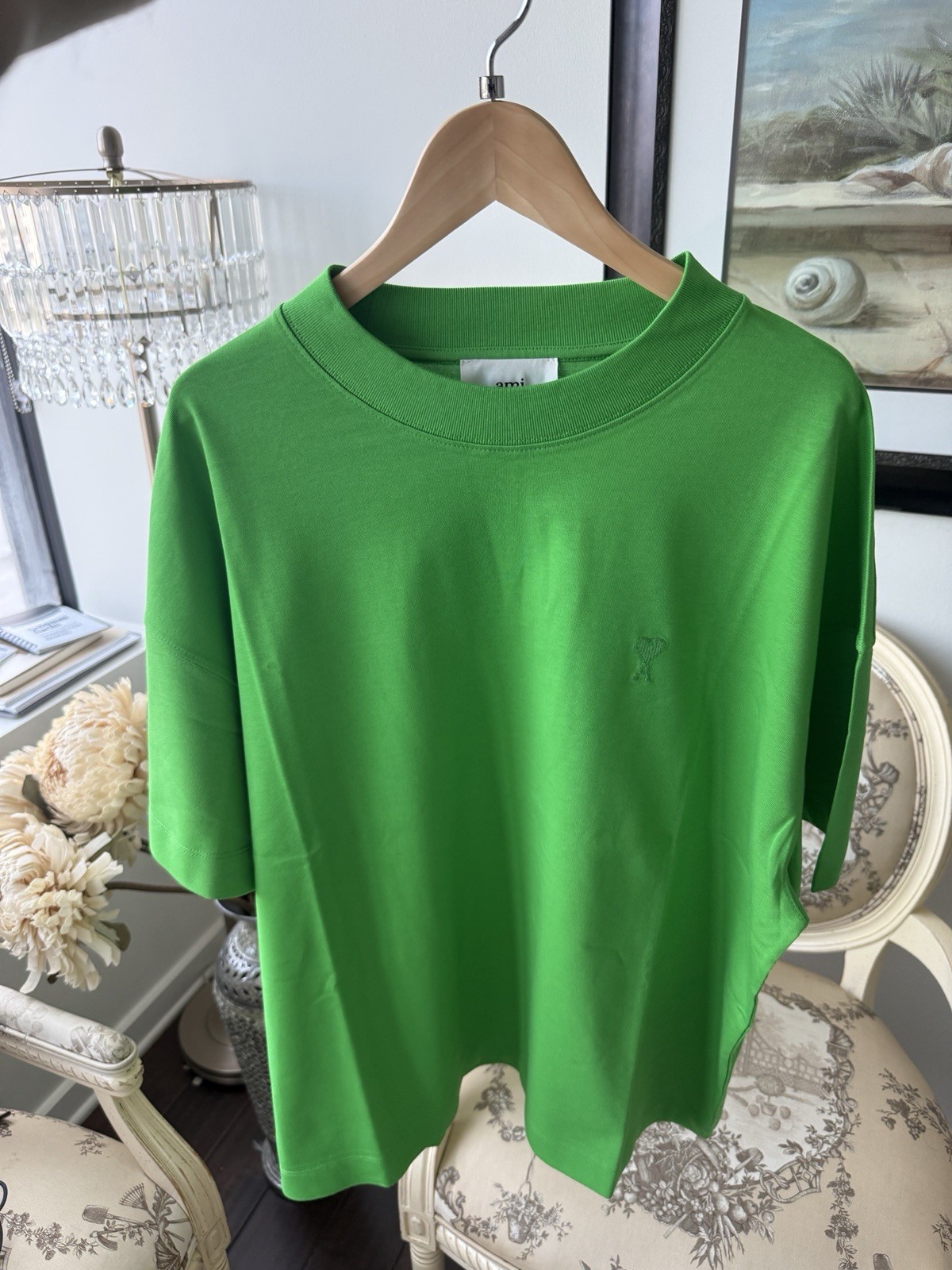 Ami Paris Ami de Coeur Men’s T-Shirt Size M Green