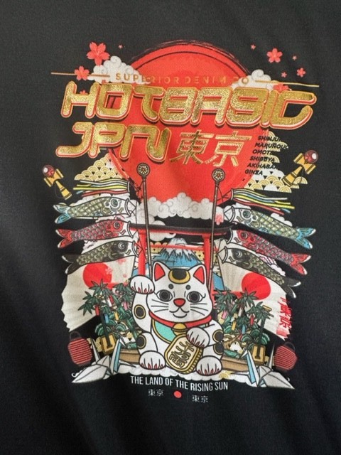 Cool Tshirt Japanese Style Light weight comfortable Unisex Machine Wash Cat Flag