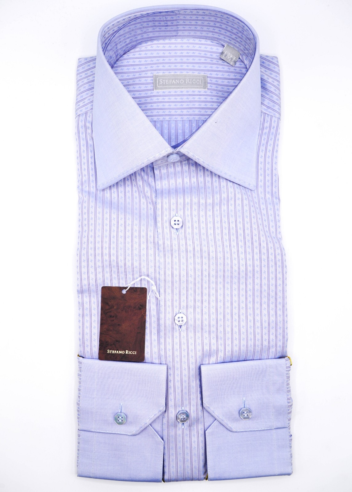 NEW STEFANO RICCI Dress Shirt 100% Cotton Size 17.75 Us 45 Eu ( W309)
