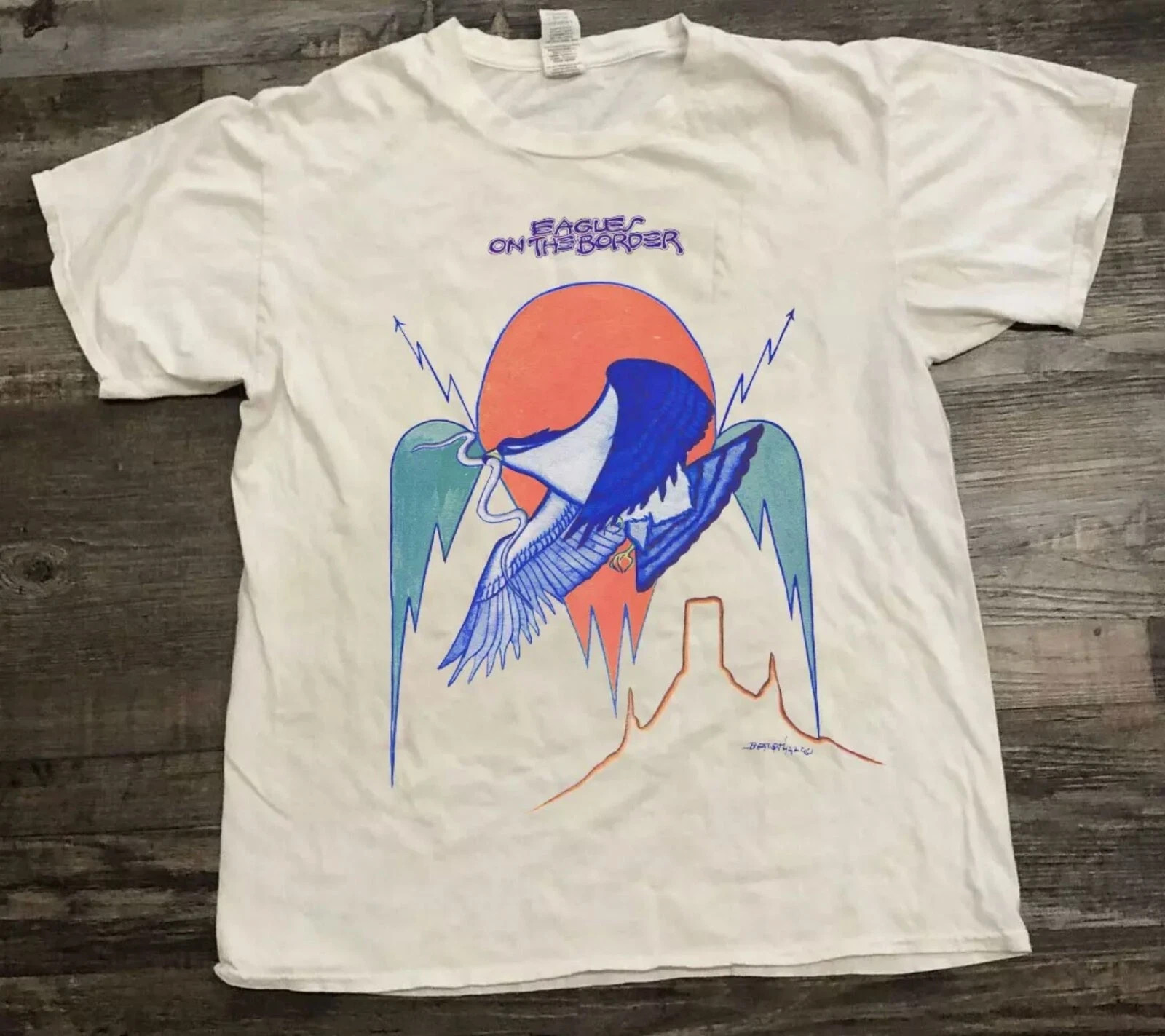 “Eagles On The Border Concert Rock Band Tour Vintage Rare1974 T-Shirt “