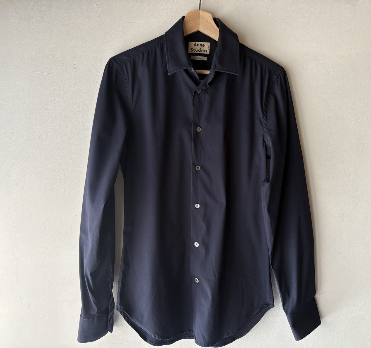 Acne Studios Blue Long Sleeve Button Up Dress Shirt Slim Fit EU 46 Excellent
