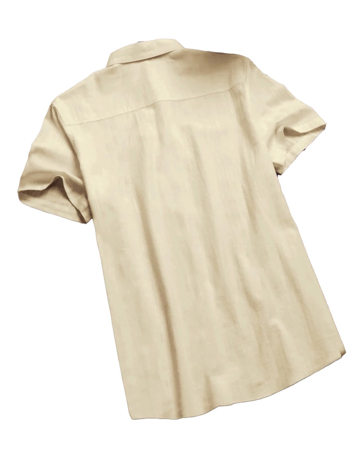 Mens Linen Shirt Short Sleeve Button Down Casual Beach Vacation Shirt
