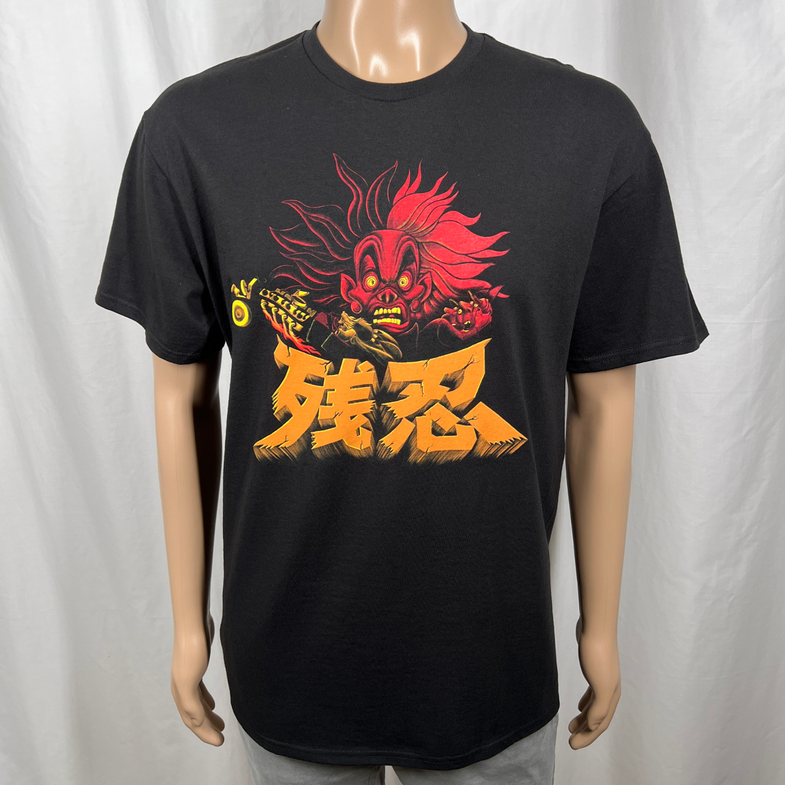 Disney Villains Men’s Large Black Japanese 101 Dalmatians Cruella De Vil T-Shirt