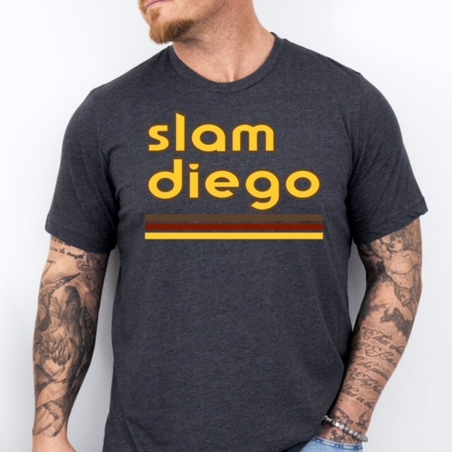 SLAM DIEGO Baseball themed Pre-Shrunk Ring Spun Cotton T-Shirt